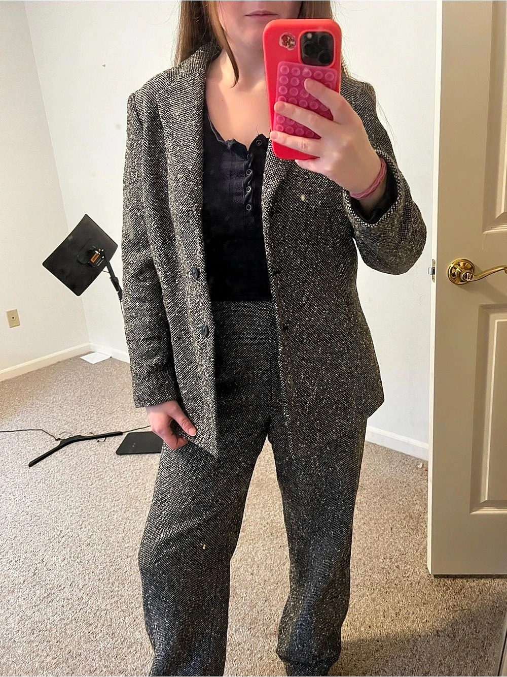 Talbots Women's Gray & Black Suit Size 8 NWT